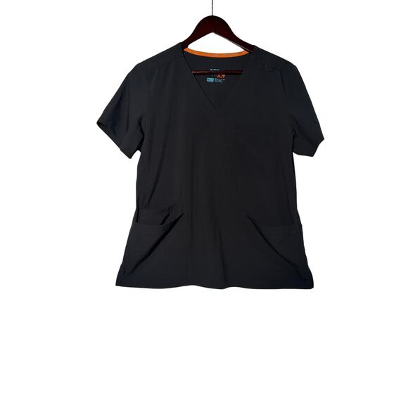 Scrub Joy Bundle (2) Tops Med Black SS Pockets Soft Nursing Medical Healthcare - Picture 2 of 9
